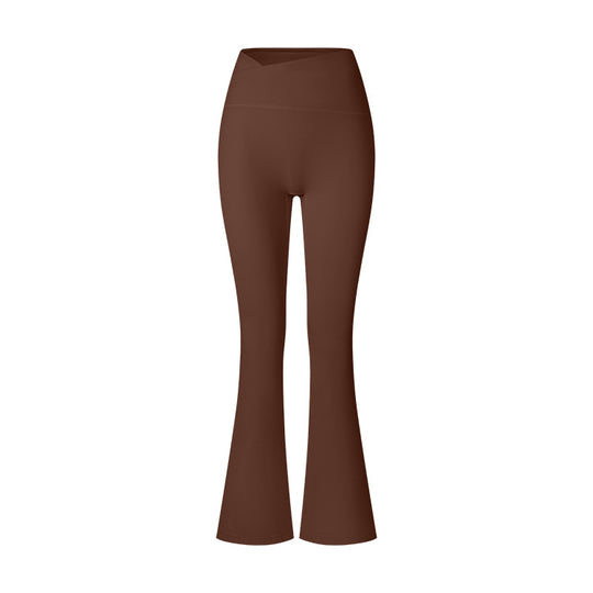 Women's Brushed Texture High Waist Cross Shaping Yoga Pants - Onouthati