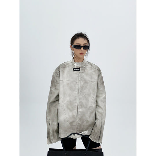 Dirty Leather Motorcycle Women's Coat - Onouthati
