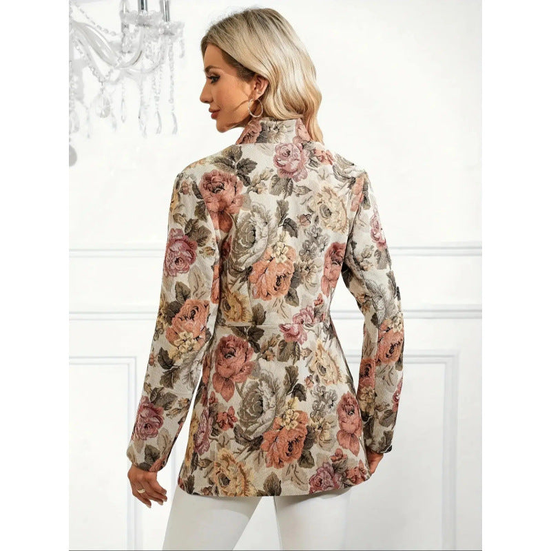 Fashionable Suit Women's Casual Printed Jacket - Onouthati