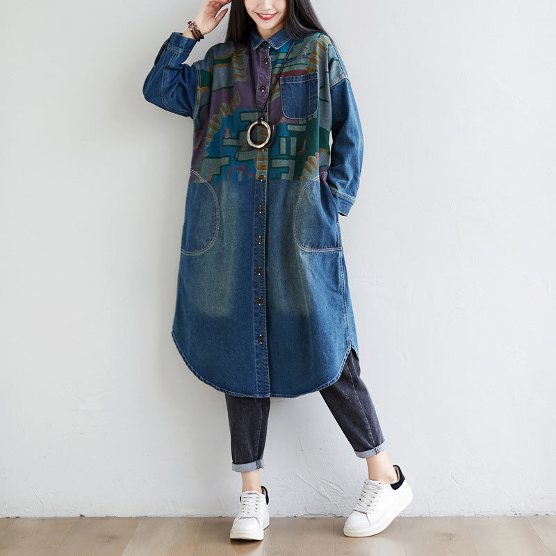 Women's Fashion Wash Vintage Denim Jacket - Onouthati