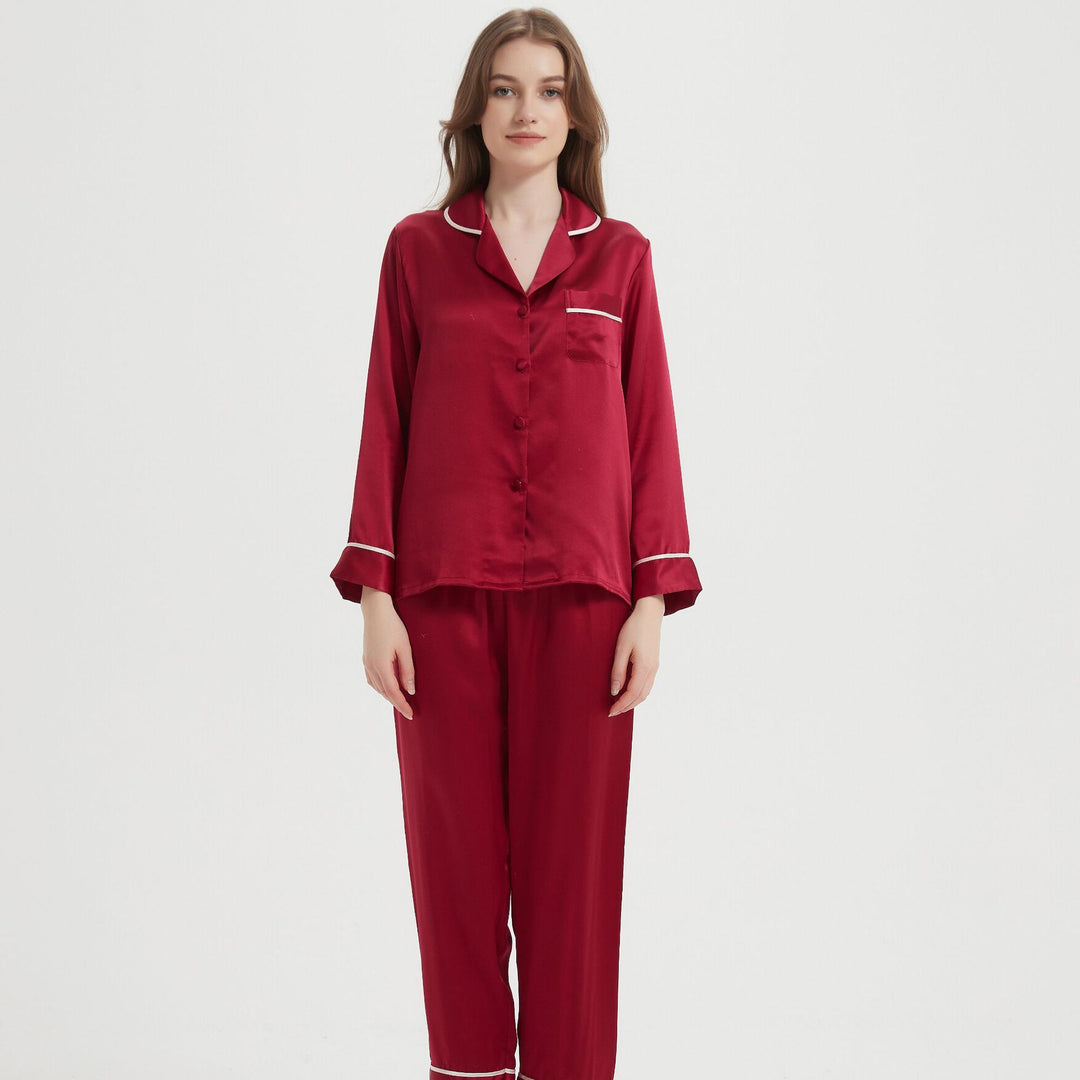 Pajamas Two-piece Homewear Long Sleeve Silk Women - Onouthati
