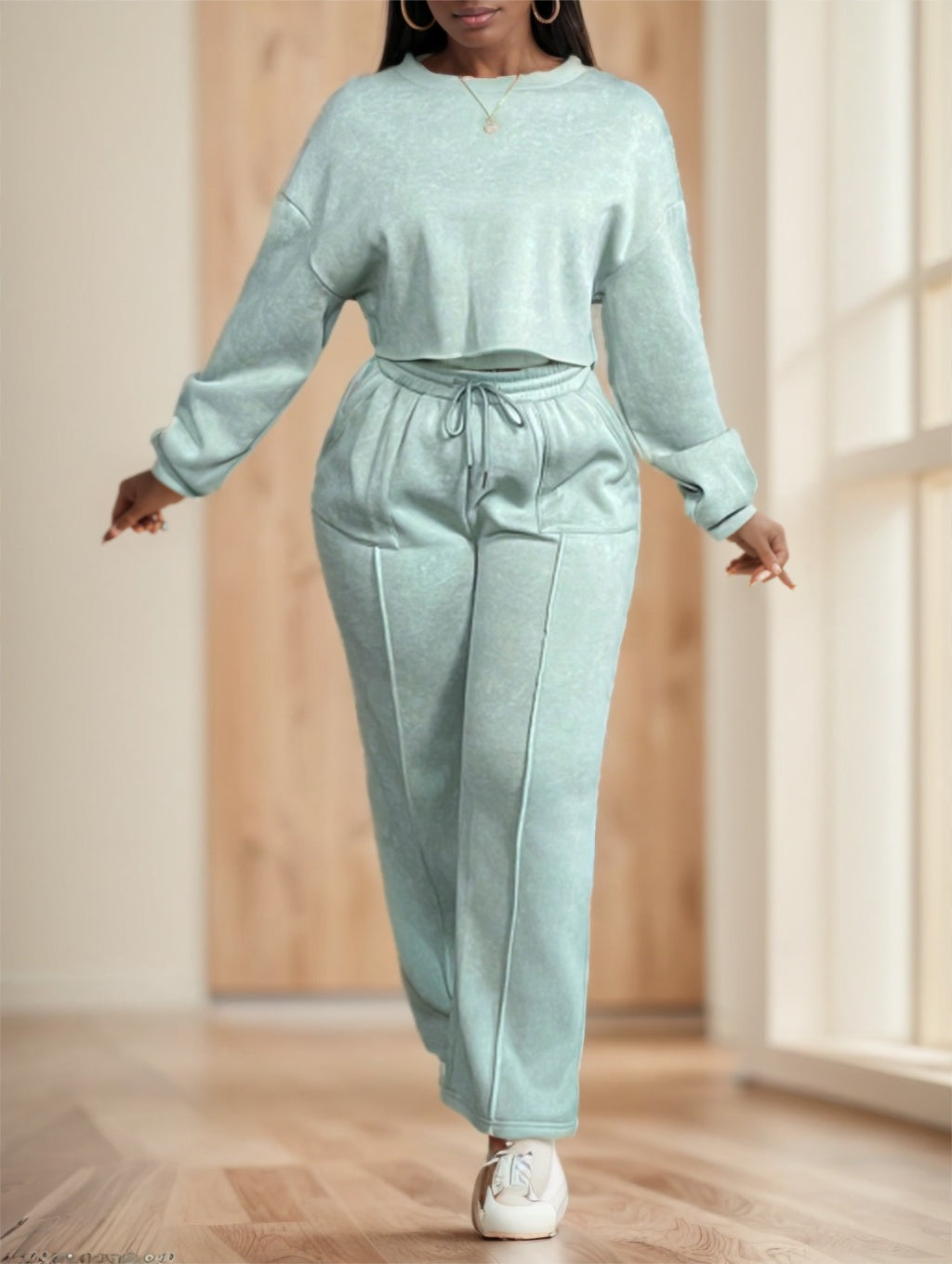 Women 2 Pieces Casual Street Style Loose Fit Sports Outfit - Onouthati