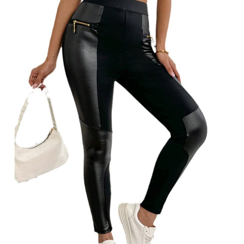 Black High Waist Stretch Feet Black Trousers Tight Pencil Magic Pants - Onouthati