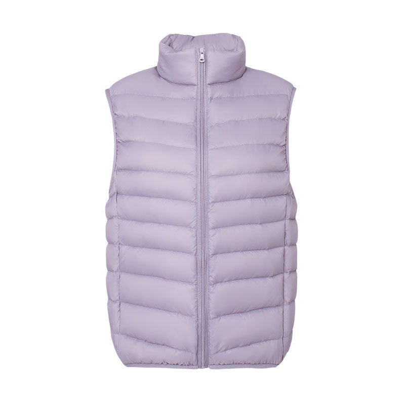 Stand Collar Outer Wear Slimming Plus Size Down Vest Vest - Onouthati