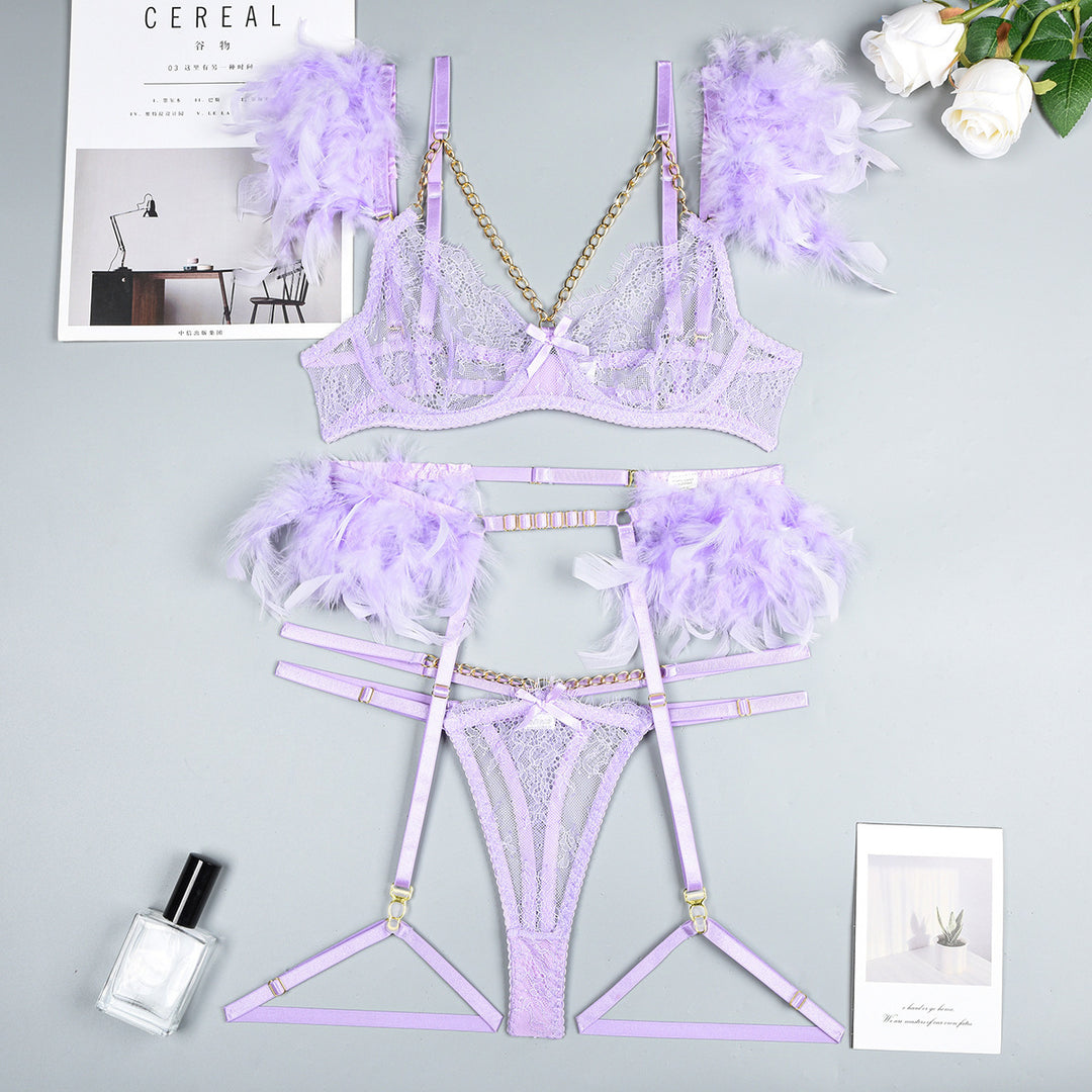 Christma Chains Lace Sexy Lingerie Women Underwear Bra Pa - Onouthati