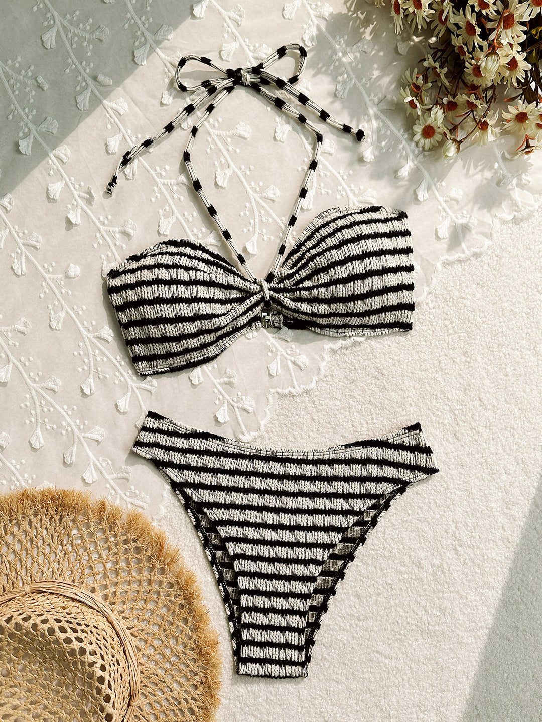Bikini Split Striped Printed Swimsuit For Women - Onouthati