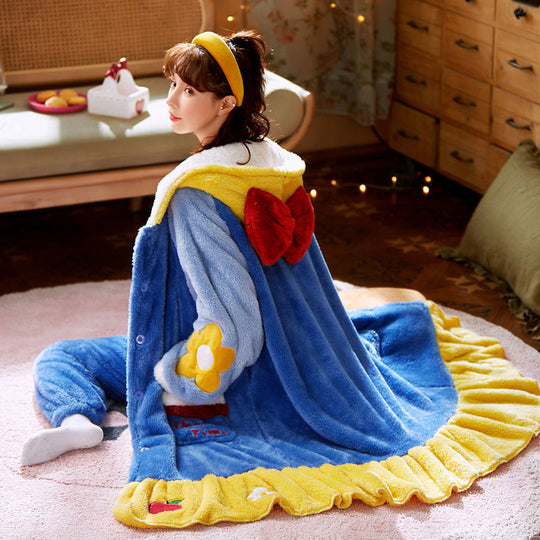 Sweet Fall Pajamas  Flannel Nightgown Women - Onouthati
