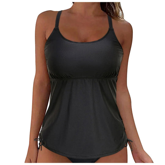 One-piece Swimsuit Round Neck Conservative Vest Swimming Top - Onouthati