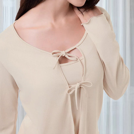 Breathable Stretch Knitted Pajamas Suit Suspenders For Women - Onouthati