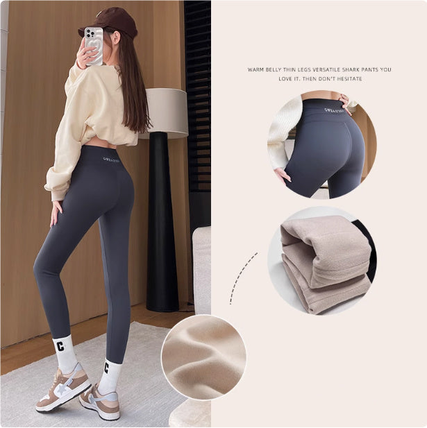 Lamb Fleece Leggings For Women - Onouthati