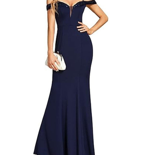 Women's Clothing Off-neck Sling Evening Long Dress - Onouthati