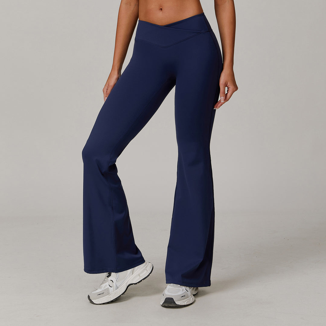 High Waist Running Sports And Leisure Skinny Versatile Bell-bottom Pants Women - Onouthati