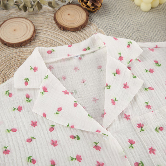 Thin Cotton Printed Comfortable Loose Breathable Short-sleeved Shorts Summer Pajamas Home Wear For Women - Onouthati