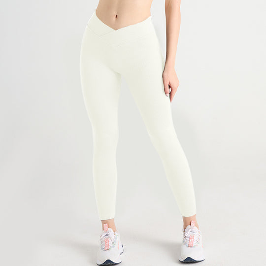 Cross Waist Thread Sports Tights Seamless - Onouthati
