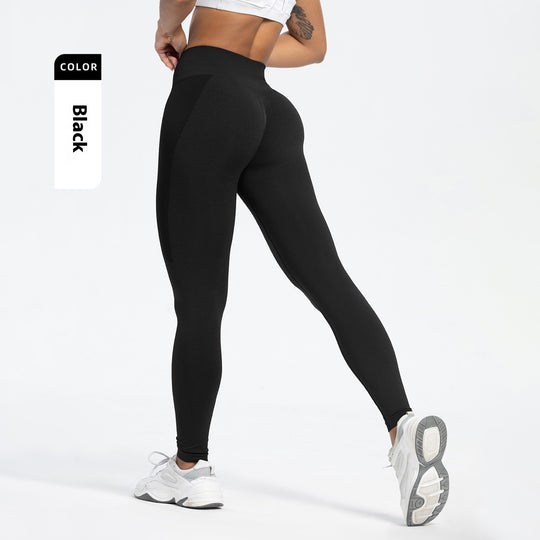 Women's Sports Fitness Pants Seamless Hip Raise High Waist Yoga Pants - Onouthati