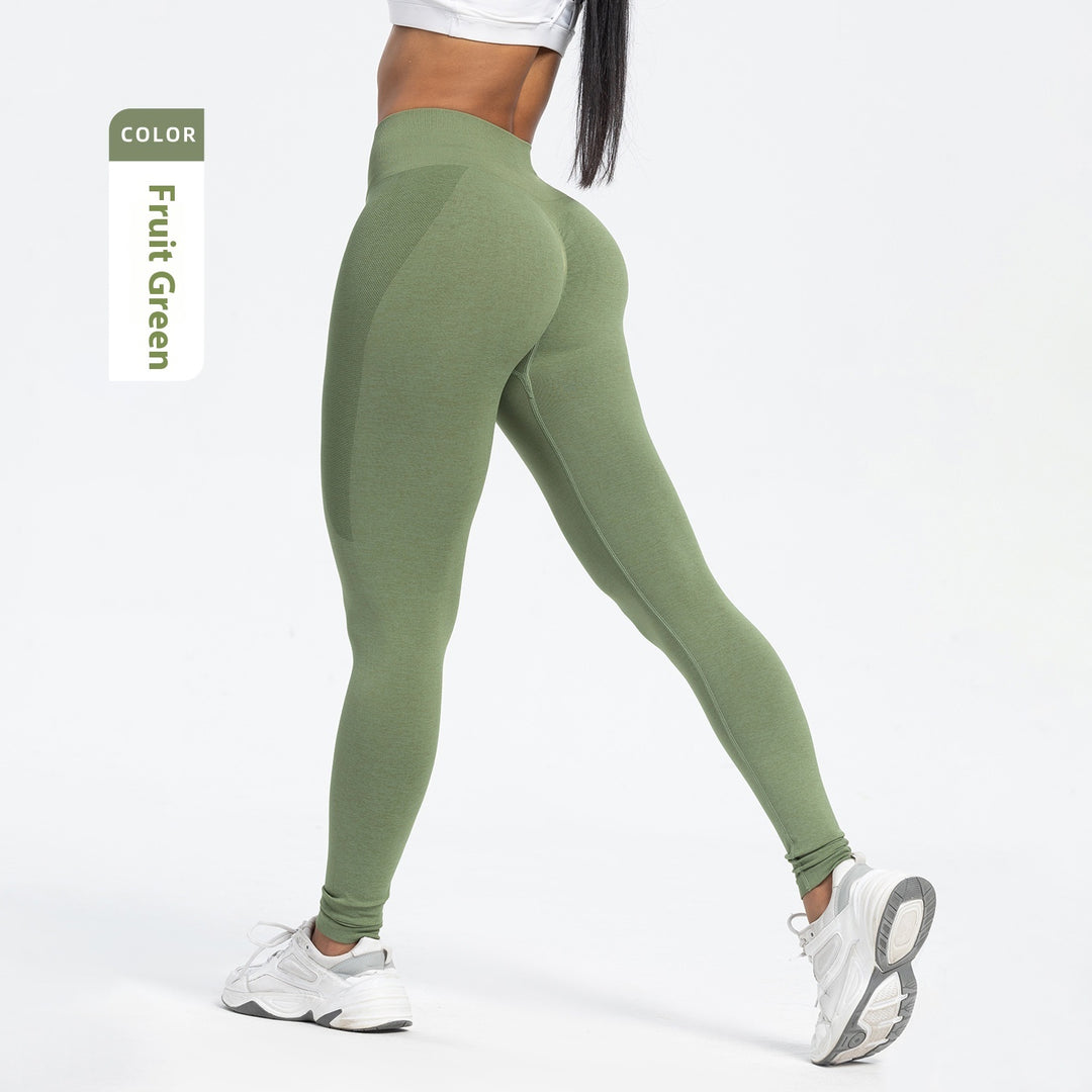 Women's Sports Fitness Pants Seamless Hip Raise High Waist Yoga Pants - Onouthati