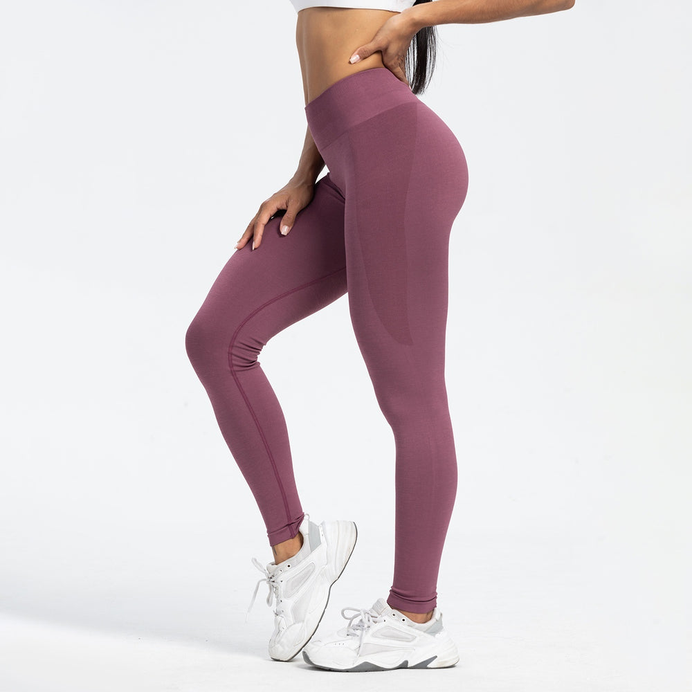 Women's Sports Fitness Pants Seamless Hip Raise High Waist Yoga Pants - Onouthati