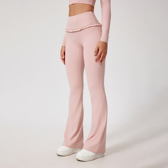 High Waist Hip Lift Lace Nude Feel Yoga Pants Running Fitness - Onouthati
