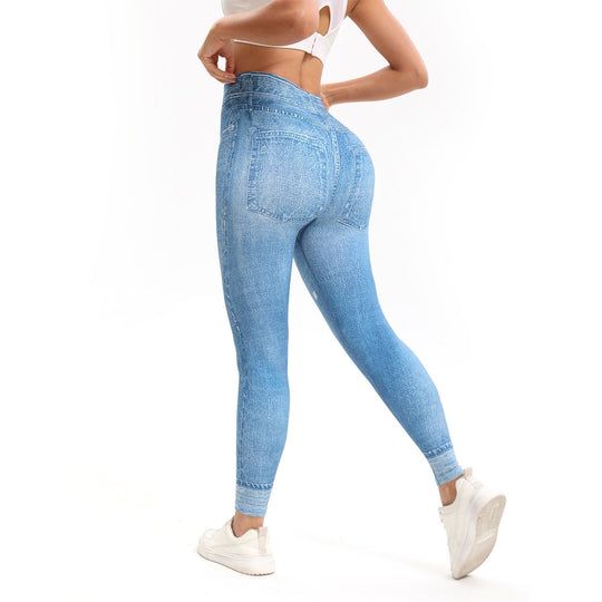 Retro Printed High Waist Tight Leggings Comfortable Stretch Sports Yoga Pants - Onouthati