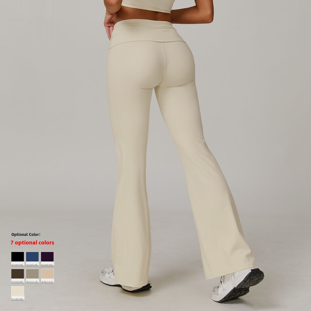 Women's Casual Folding High Waist Yoga Pants - Onouthati