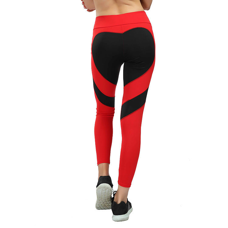 Love Butt Heart Stitching Yoga Leggings Hip Raise High Waist Leggings For Women - Onouthati