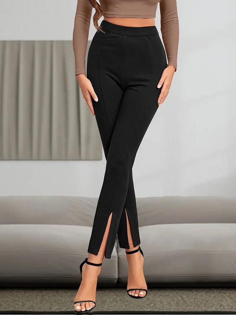 European And American High Waist Casual Sports Split High Slim Fit Comfortable Breathable Hip Lifting Yoga Leggings - Onouthati