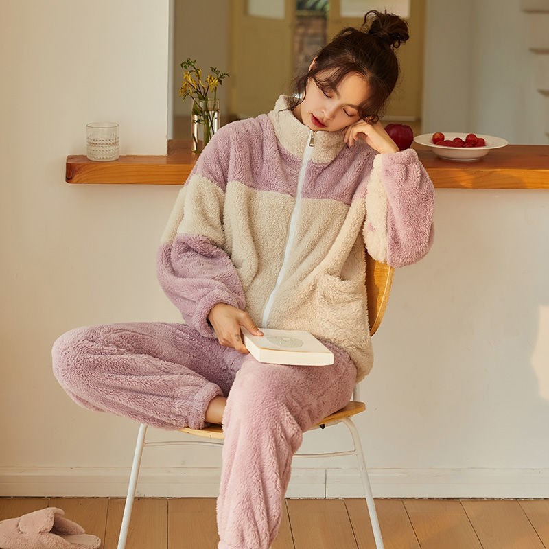 Coral Velvet Thickened Pajamas Women Autumn And Winter Models - Onouthati