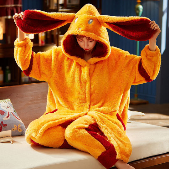 Sweet Fall Pajamas  Flannel Nightgown Women - Onouthati