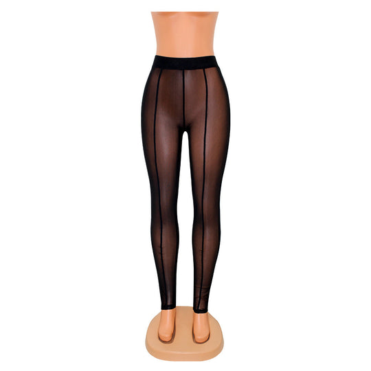 Skinny Mesh See-through Leggings For Women - Onouthati