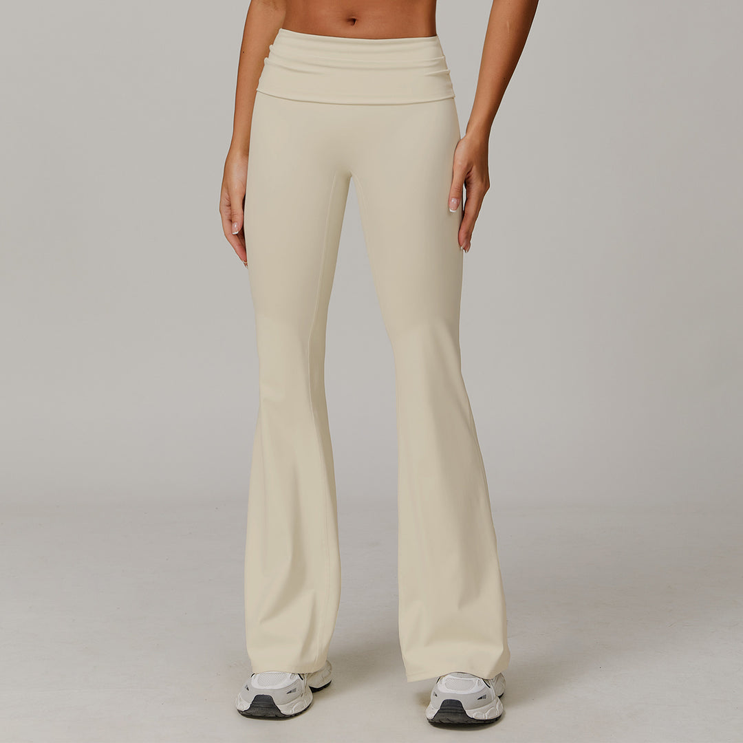 Women's Casual Folding High Waist Yoga Pants - Onouthati