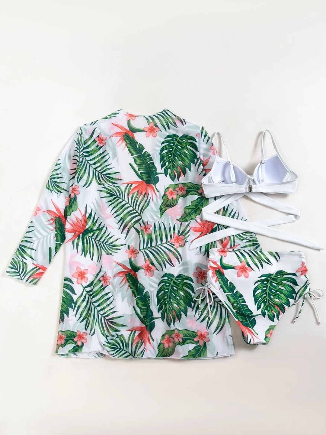 New Swimsuit European And American Three-Piece Bikini Cross-Border Exclusively For Mesh Split Swimsuit Women Bikini - Onouthati