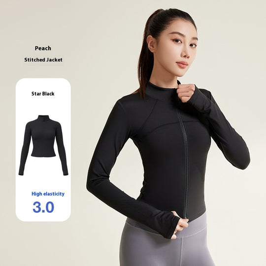 Patchwork Yoga Jacket Breathable And UV-resistant Workout Clothes - Onouthati