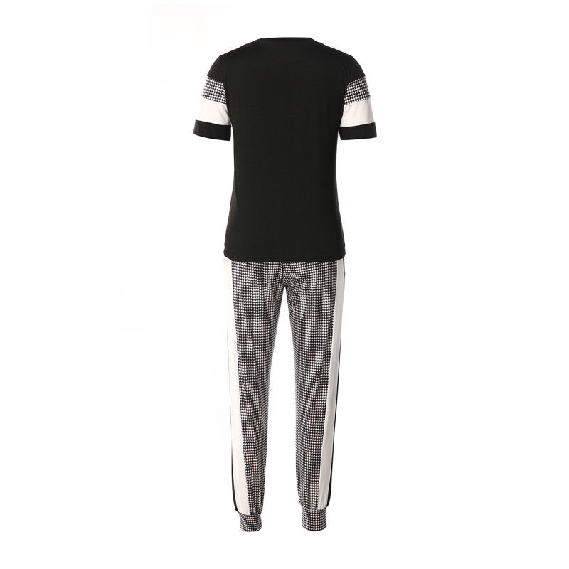 Fashion Women Sets Short Sleeve Tops High Waist Pant - Onouthati