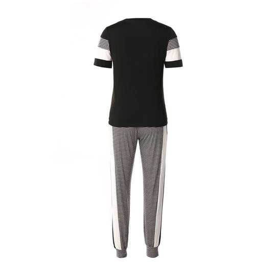 Fashion Women Sets Short Sleeve Tops High Waist Pant - Onouthati