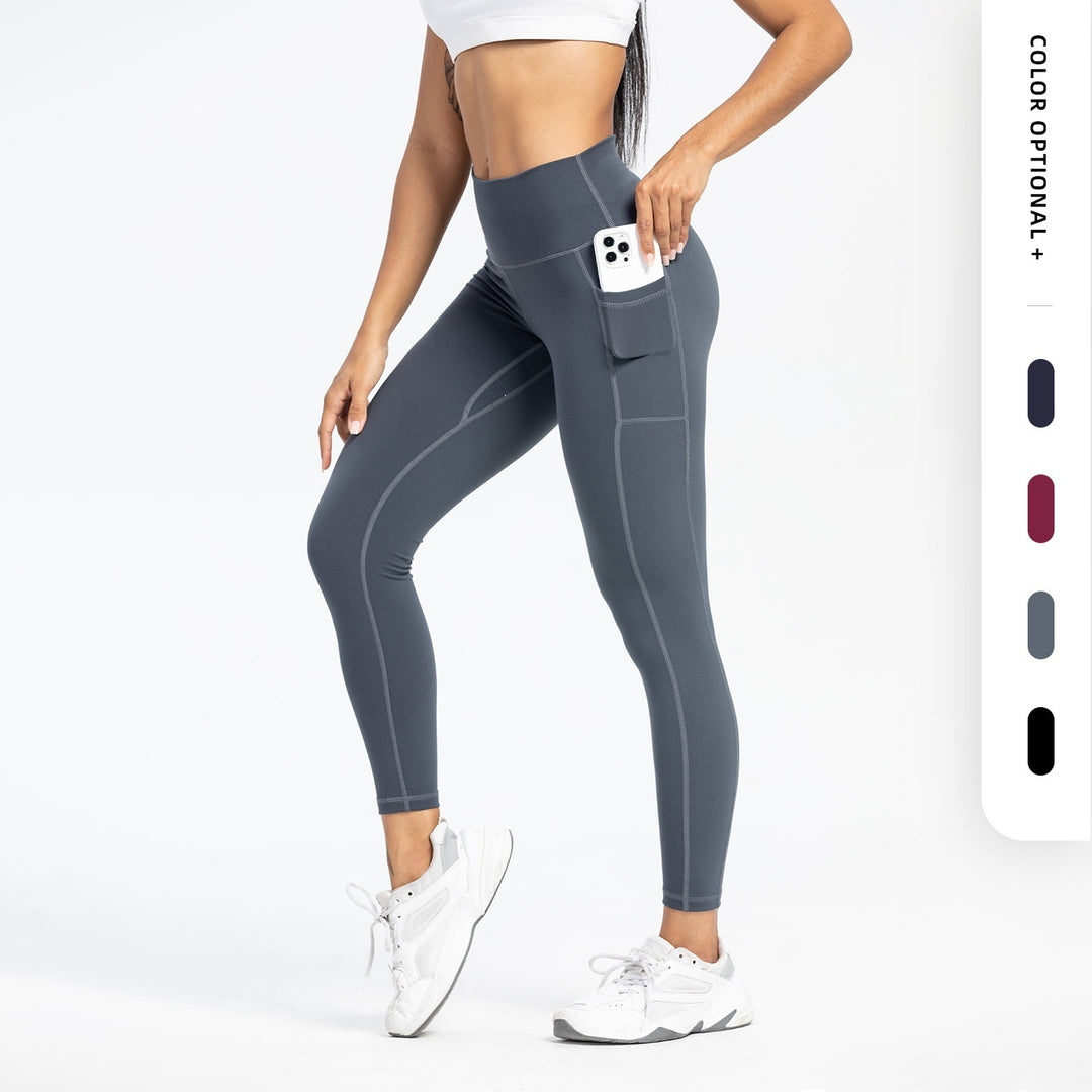 Women's Slim-fit Pocket High Waist Workout Sports Yoga Pants - Onouthati