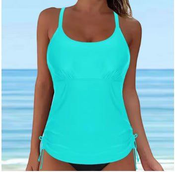 One-piece Swimsuit Round Neck Conservative Vest Swimming Top - Onouthati