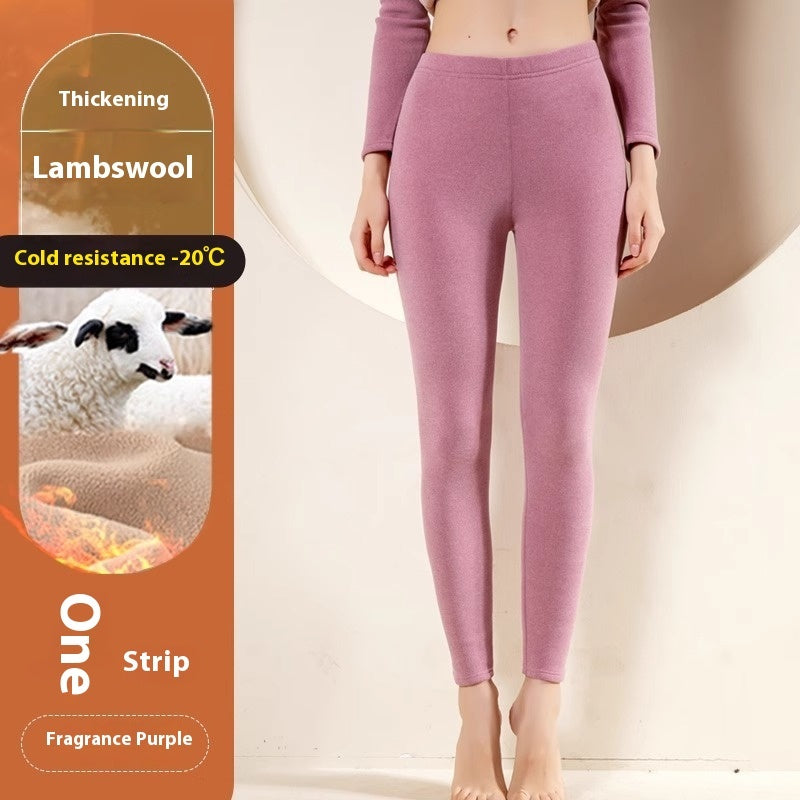 Warm Cashmere Leggings Winter Solid Slim Pants Fashion Trousers For Women Clothing - Onouthati