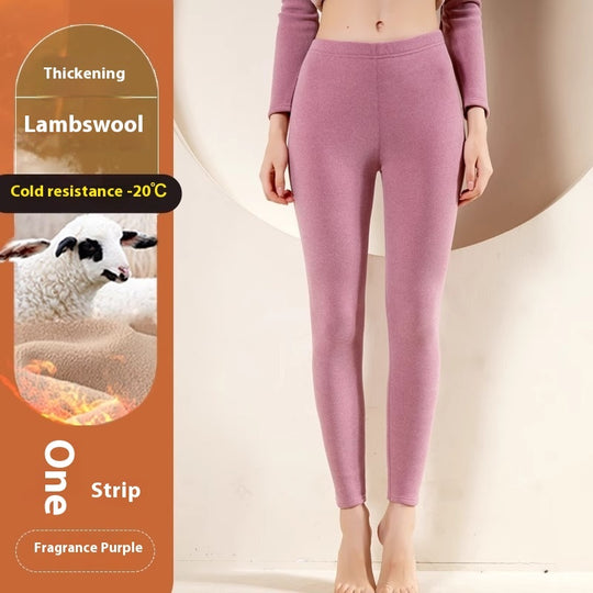 Warm Cashmere Leggings Winter Solid Slim Pants Fashion Trousers For Women Clothing - Onouthati