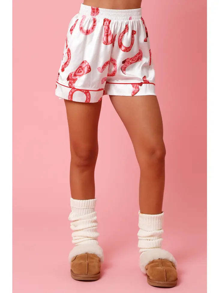 Satin Printed Two-piece Suit Pajamas For Women - Onouthati