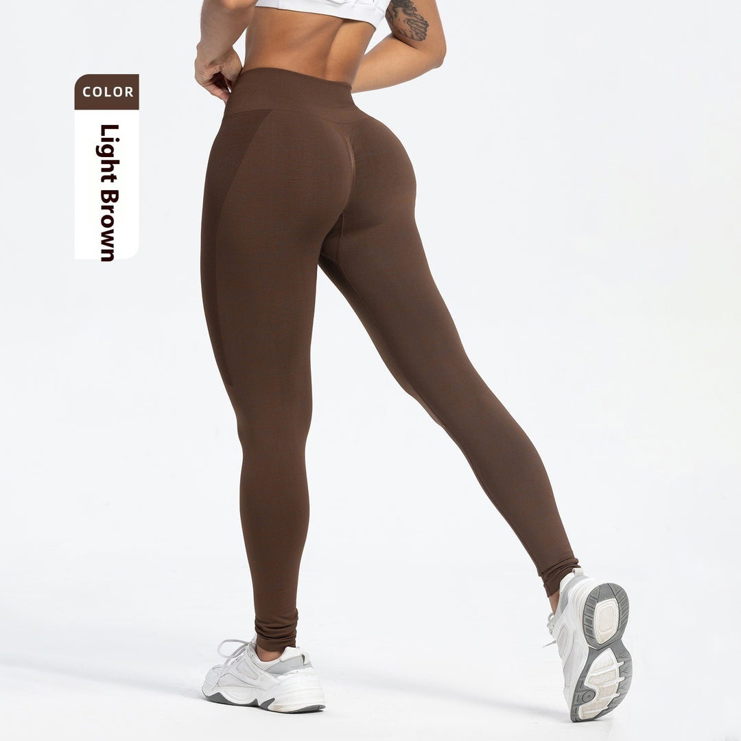 Women's Sports Fitness Pants Seamless Hip Raise High Waist Yoga Pants - Onouthati