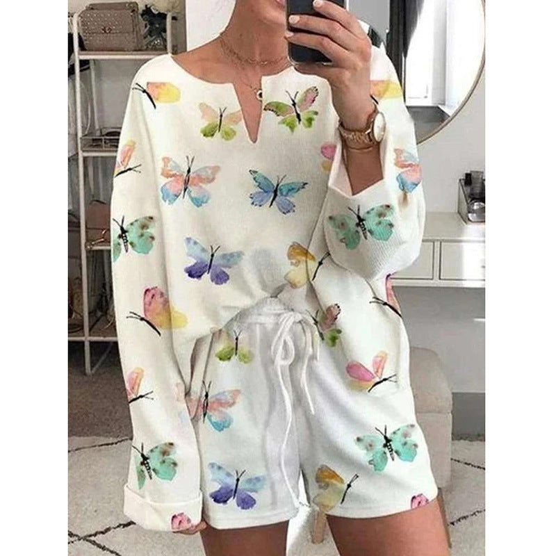 Women Casual Printed Pajamas And Home Wear Suits - Onouthati