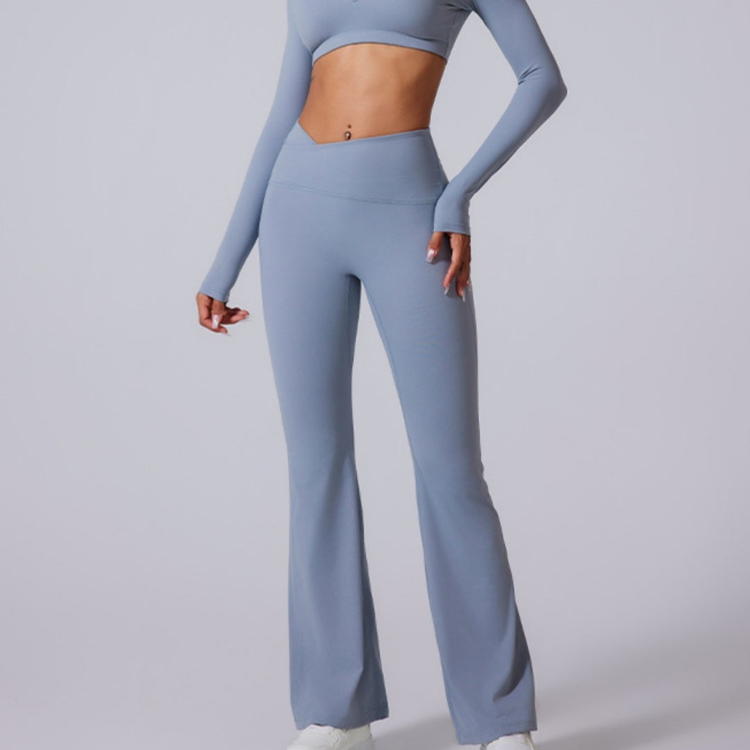 Women's Brushed Texture High Waist Cross Shaping Yoga Pants - Onouthati