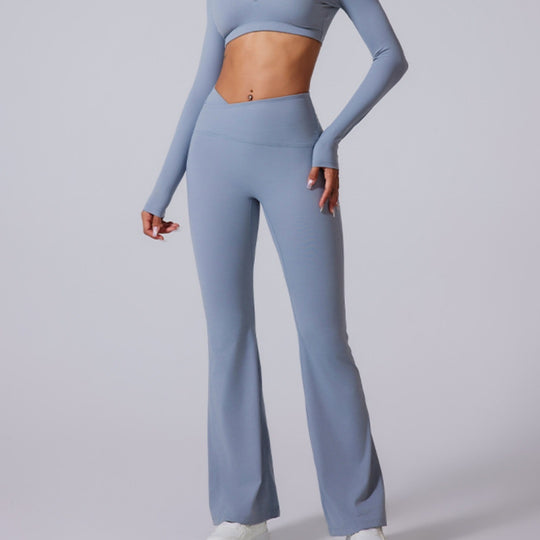 Women's Brushed Texture High Waist Cross Shaping Yoga Pants - Onouthati