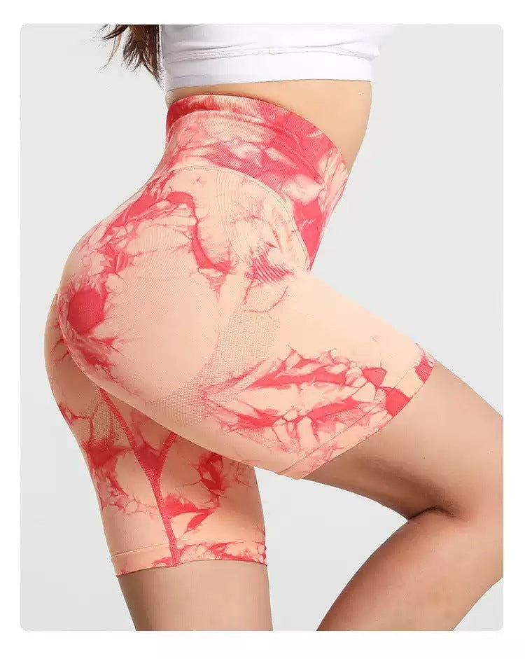 Tie-dye Sports Yoga Fitness Shorts For Women - Onouthati