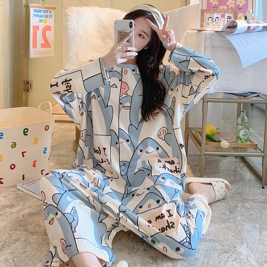 New Long-sleeved One-piece Pajamas For Women - Onouthati