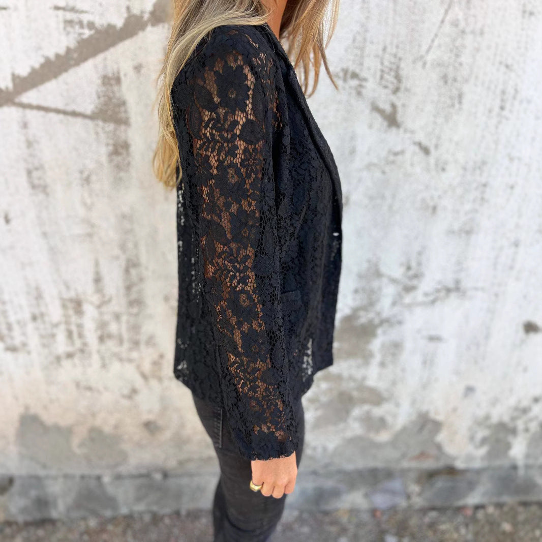 Women's Fashion Lace Shirt Suit - Onouthati
