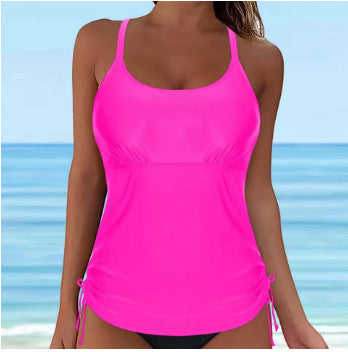One-piece Swimsuit Round Neck Conservative Vest Swimming Top - Onouthati