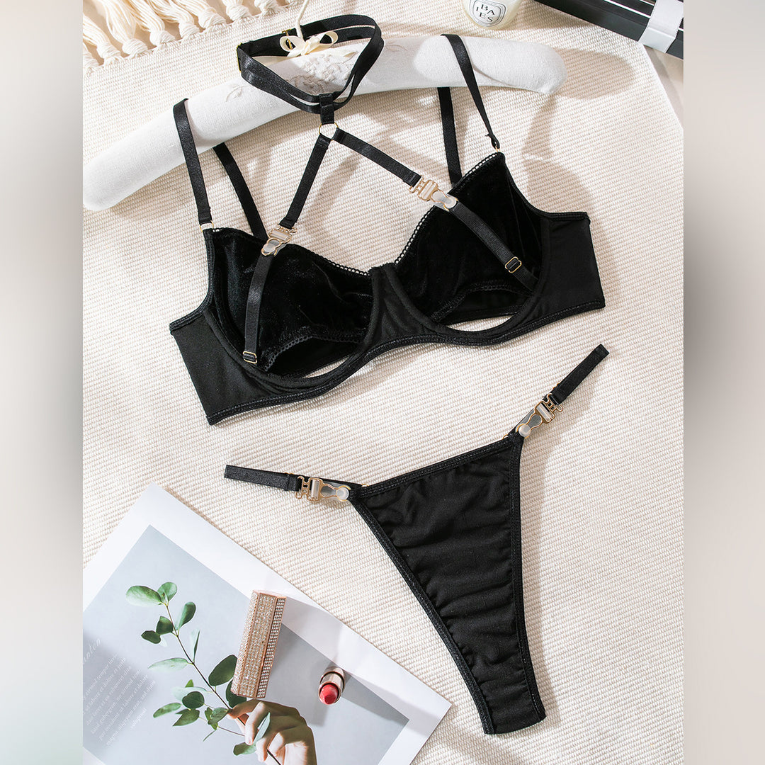 Halter Comfortable Garter Buckle Two-piece Set For Women - Onouthati