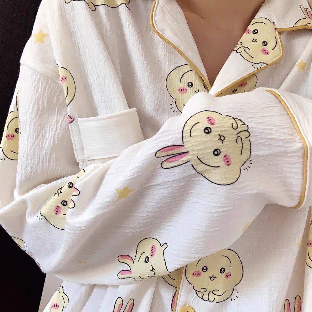 Japanese Sweet Cartoon Long Sleeved Pajamas For Women - Onouthati