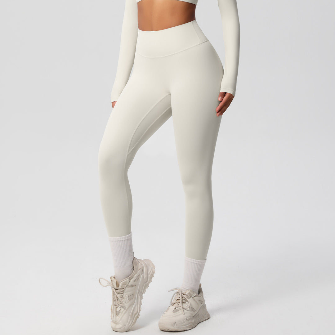 European And American High Waist Nude Feel Skin-friendly Tights Running Sports Fitness - Onouthati